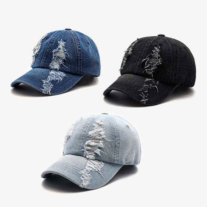 Unisex Distressed Washed Denim Baseball Caps