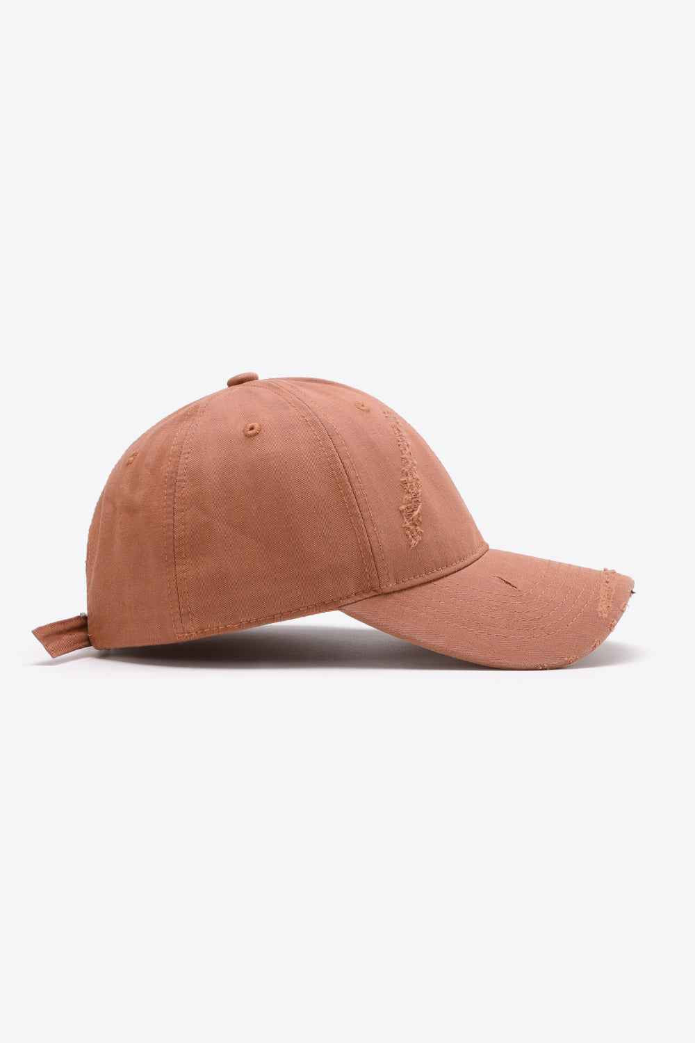 Black distressed adjustable baseball cap front