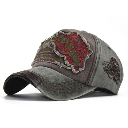 Unisex distressed cotton washed baseball cap - product photo 4
