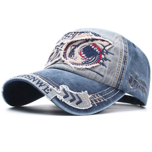 Unisex embroidered cotton washed baseball cap - product photo 1