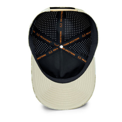 Webb Western Realtree XTREME® (sandstone) cap, interior view showing the sweatband and crown seams