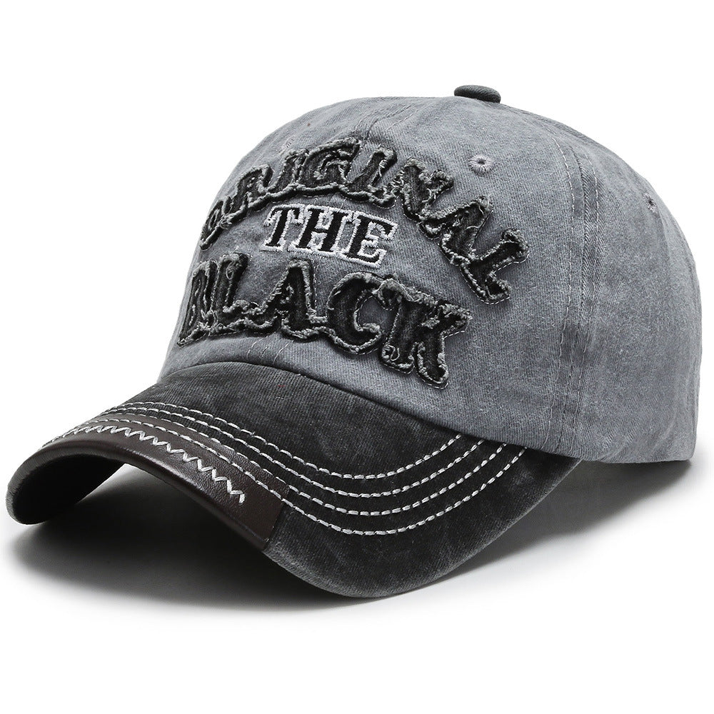 Unisex vintage black embroidered baseball cap - product photo 1