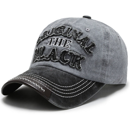 Unisex vintage black embroidered baseball cap - product photo 1