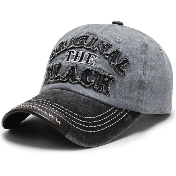 Unisex vintage black embroidered baseball cap - product photo 1