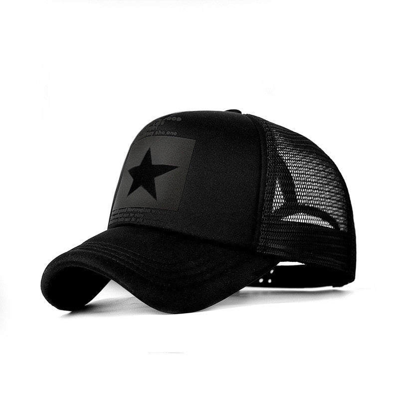 Star print trucker cap complete product display