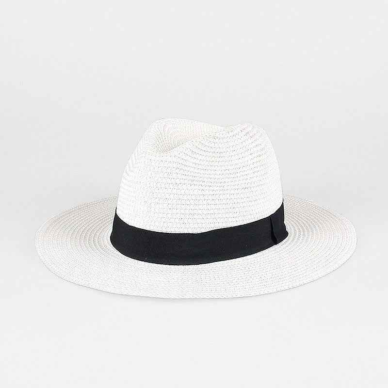 Unisex Wide Brim Straw Fedora Hats