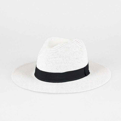 Unisex Wide Brim Straw Fedora Hats