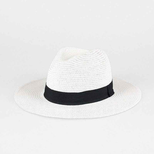 Unisex Wide Brim Straw Fedora Hats