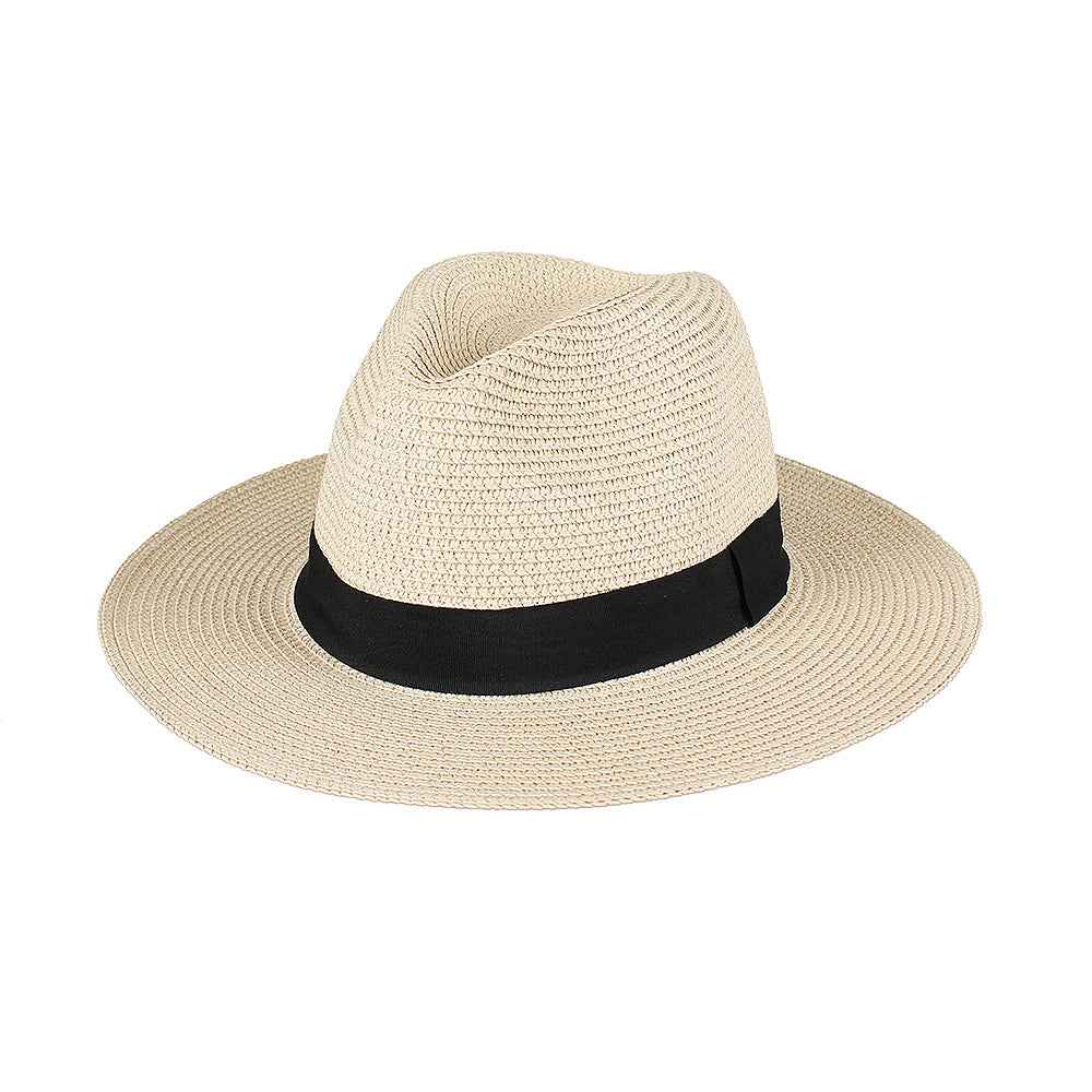 Unisex Wide Brim Straw Fedora Hats