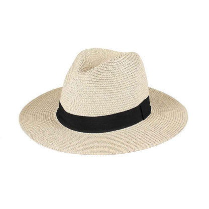 Unisex Wide Brim Straw Fedora Hats