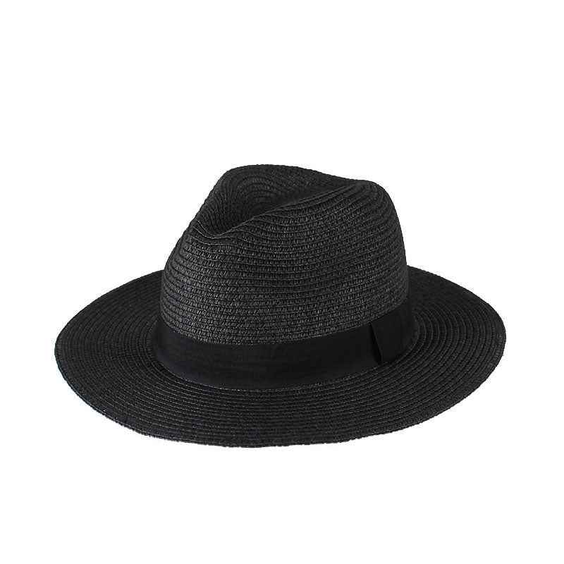 Unisex Wide Brim Straw Fedora Hats