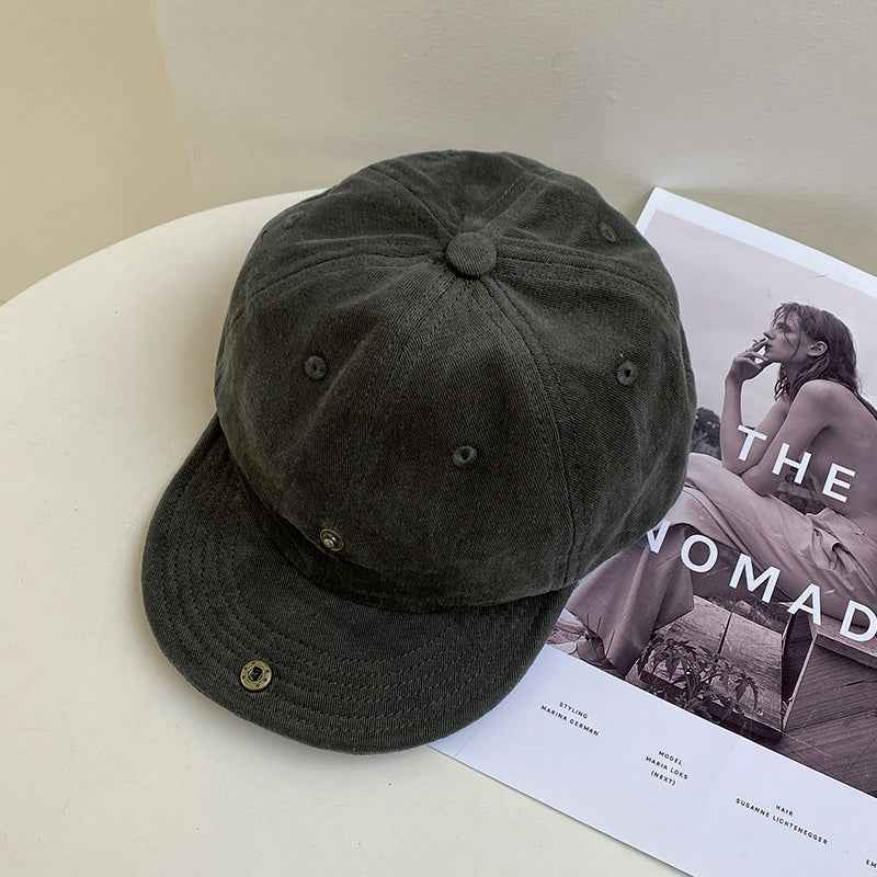 Women's Vintage Cotton Short Brim Baseball Cap