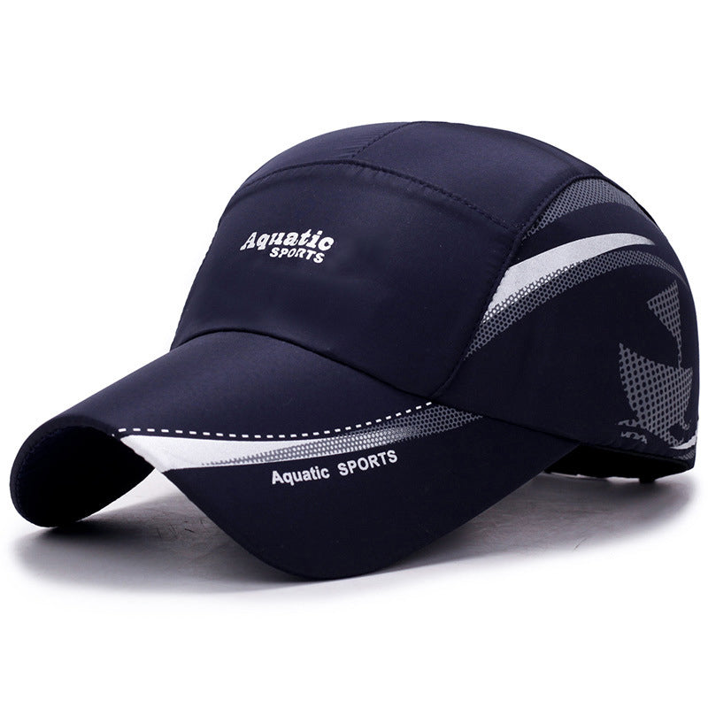 Navy quick-dry mesh running cap front view
