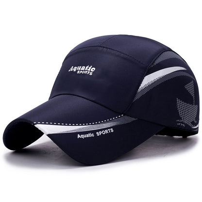 Navy quick-dry mesh running cap front view