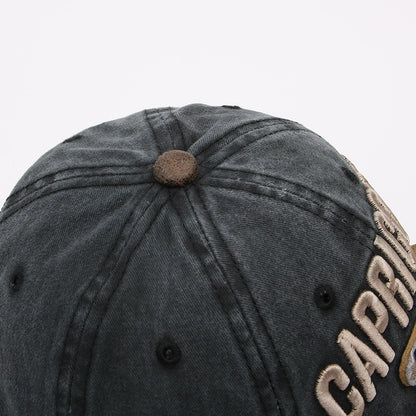 Unisex embroidered washed retro cap - product photo 5