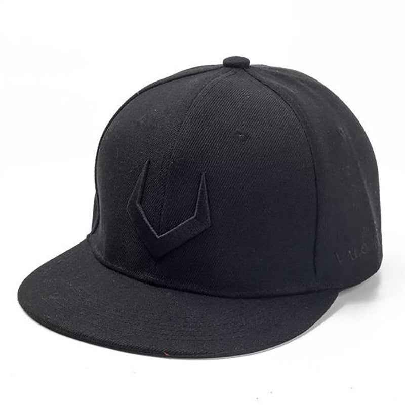 Unisex Embroidered Cotton Flat Brim Snapback Cap