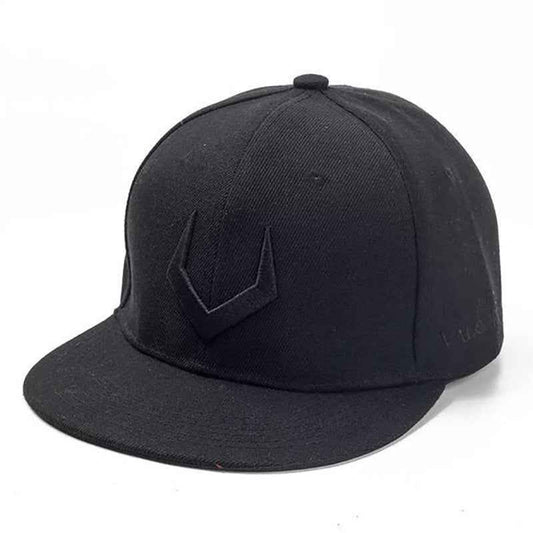 Unisex minimalist embroidered cotton snapback cap - gray front