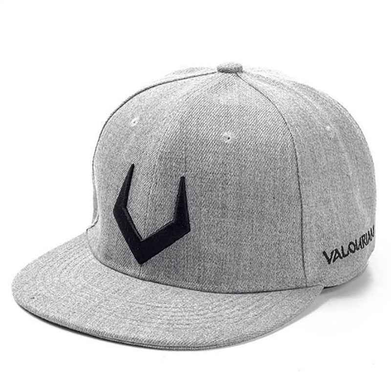 Unisex Embroidered Cotton Flat Brim Snapback Cap