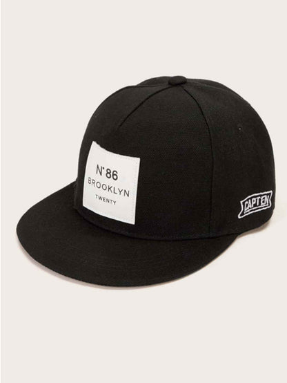 Unisex Embroidered Flat Brim Snapback Cap