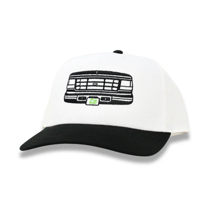 The Mad Hatter Company The OBS - Complete Performance, white crown with a black bill and truck grille embroidery