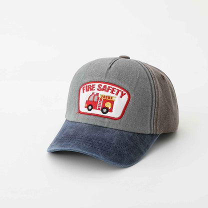 Children's dark blue grey adjustable cap front view