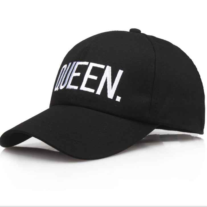 Unisex King & Queen Embroidered Flat Brim Snapback Cap