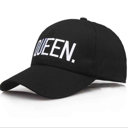 Unisex King & Queen Embroidered Flat Brim Snapback Cap