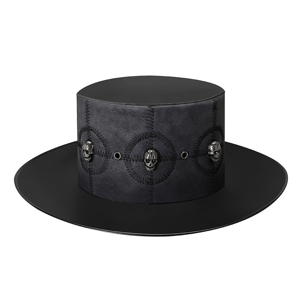 Unisex Punk Halloween Steampunk Plague Hat - Black side angle