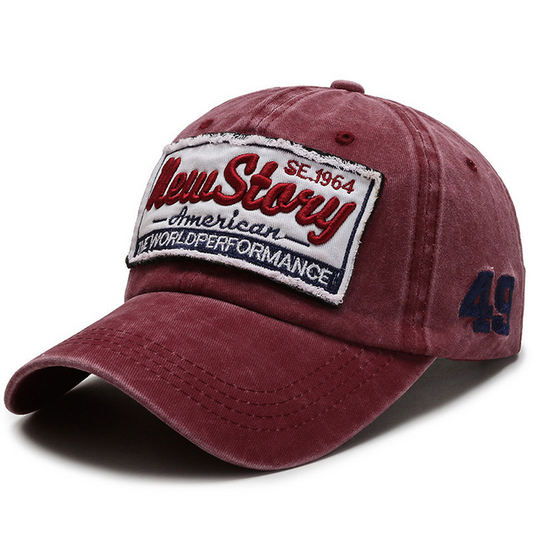 Unisex heritage patch washed baseball cap - blue option