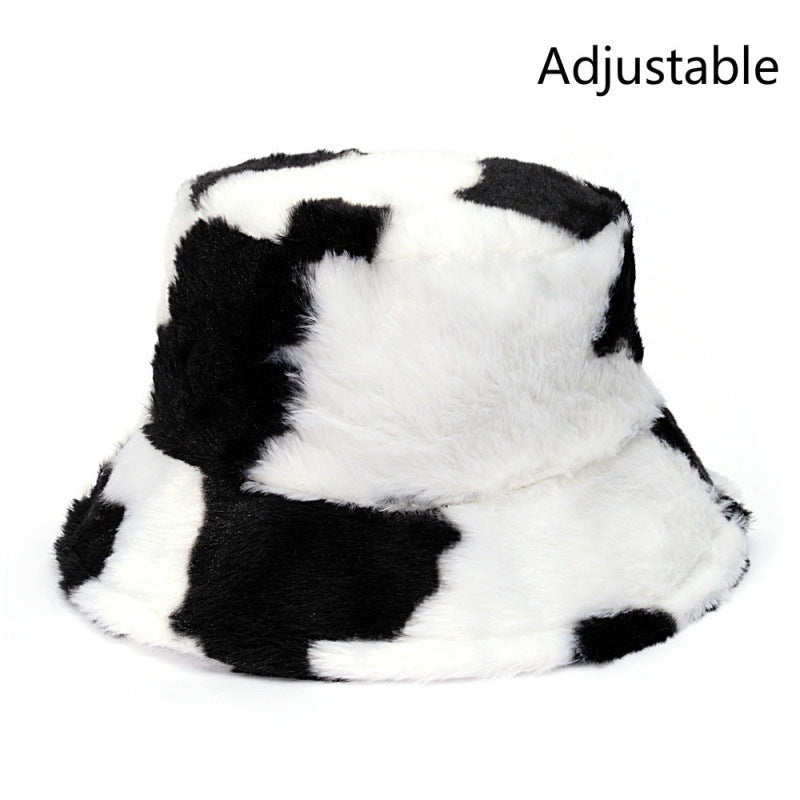 Unisex faux fur animal print bucket hat - product photo 6