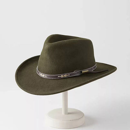 Black handmade cashmere felt cowboy hat