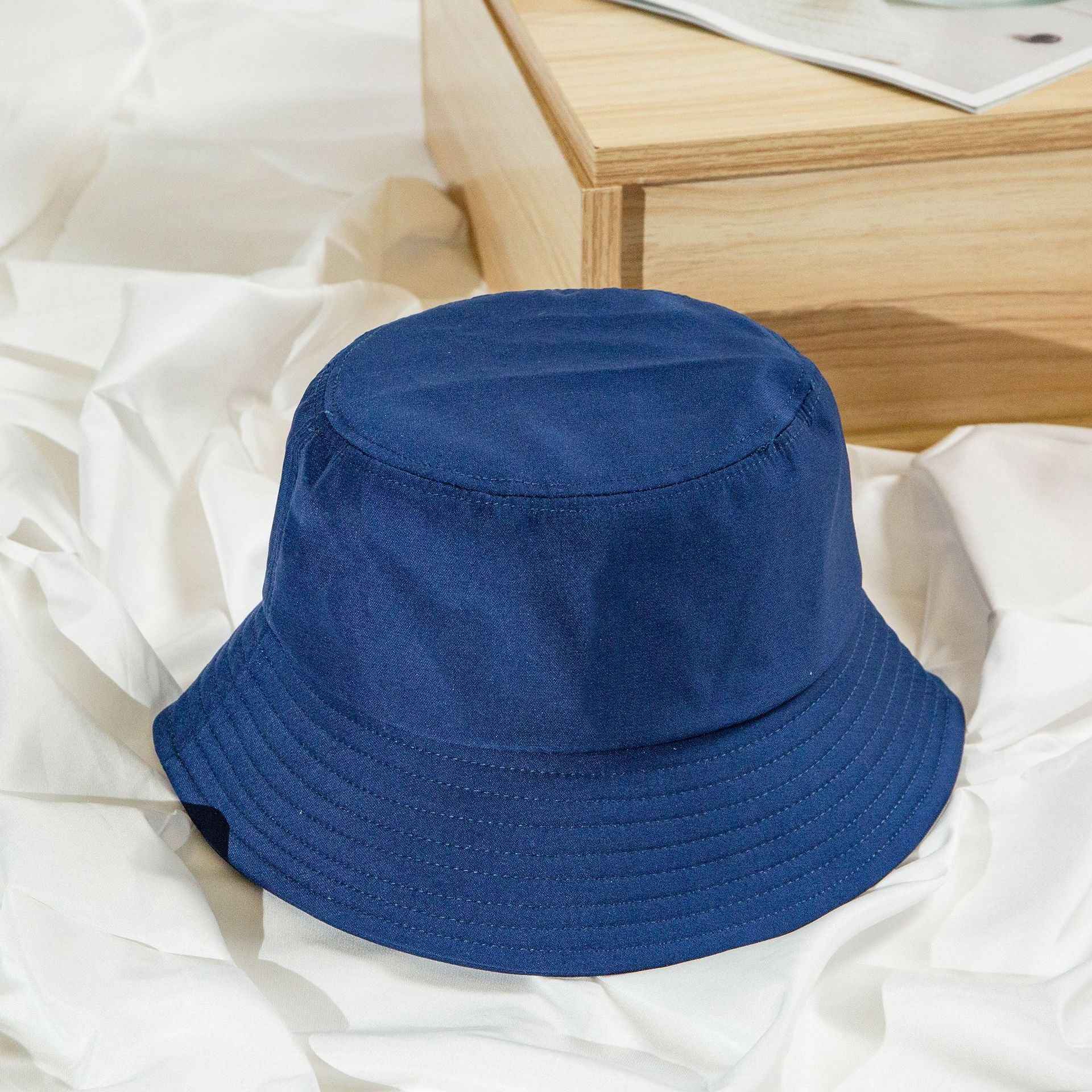 Women’s Solid Color Cotton Bucket Sun Hats