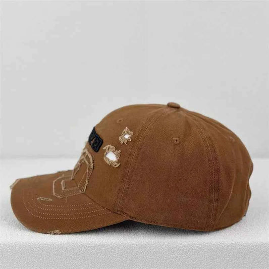 Graphic Patch Distressed Embroidered Baseball Cap