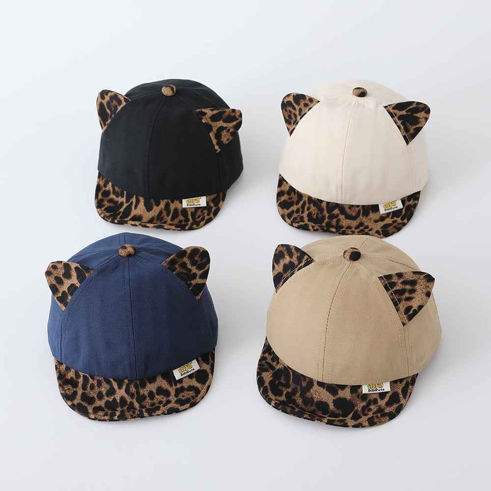 Kids Leopard Cat Ear Baseball Caps