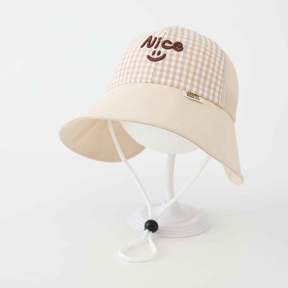 Kids Embroidered Gingham Bucket Hats