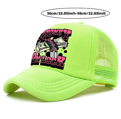 Unisex Money Graphic Mesh Trucker Cap