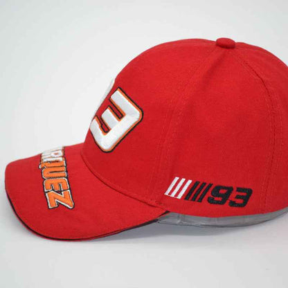 Unisex embroidered motorsport cap side profile