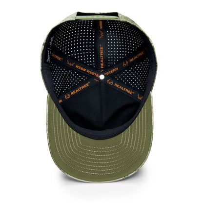 Webb Western Realtree XTREME® (marsh) cap, interior view showing the sweatband and crown seams