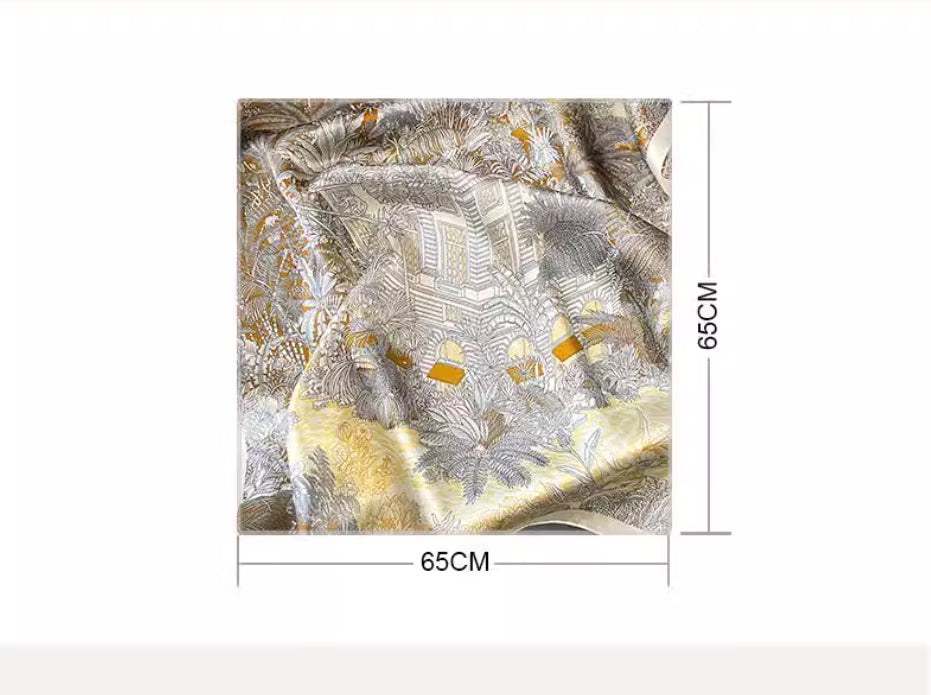 Women's mulberry silk square scarf - product photo 5