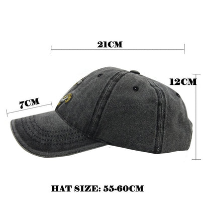 Unisex Khaki Vintage Washed Anchor Embroidered Baseball Cap back fit detail