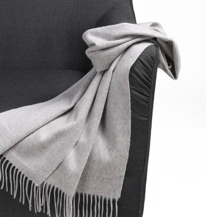 Unisex cashmere fringed winter scarf - product photo 7