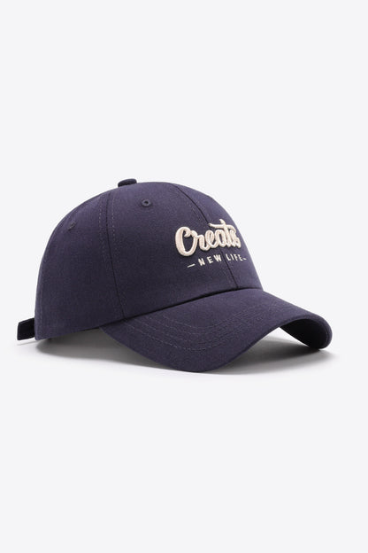 Adjustable strap on cotton graphic cap