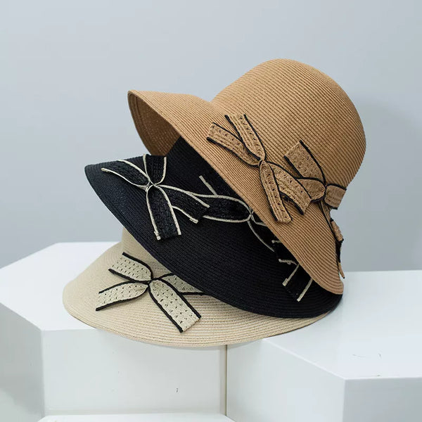 Bowknot straw sun hat image 1