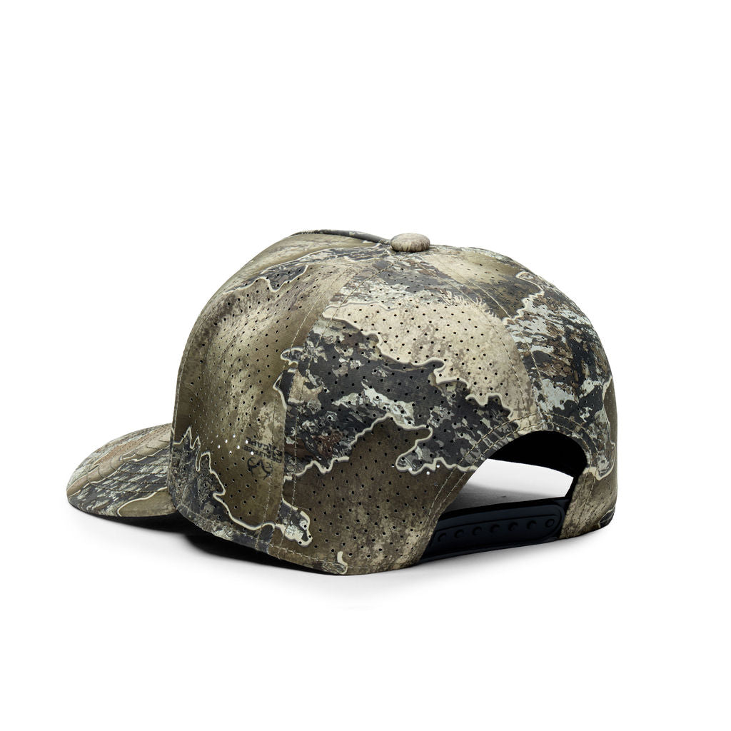 Webb Western EXCAPE® (orange) cap, rear angle showing the adjustable snapback closure