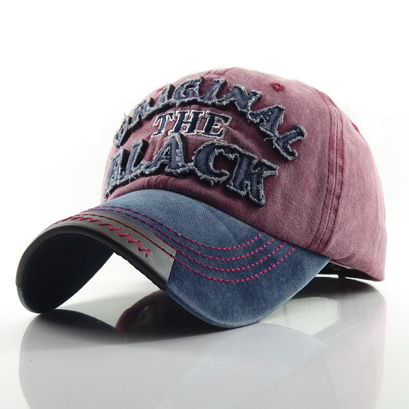 Vintage Black Embroidered Baseball Cap