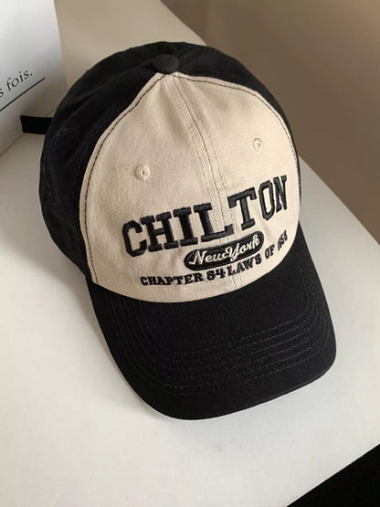 Black embroidered cotton cap casual side angle