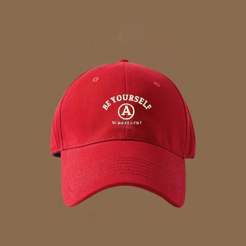 Unisex Beige Be Yourself Embroidered Cotton Baseball cap casual styling view