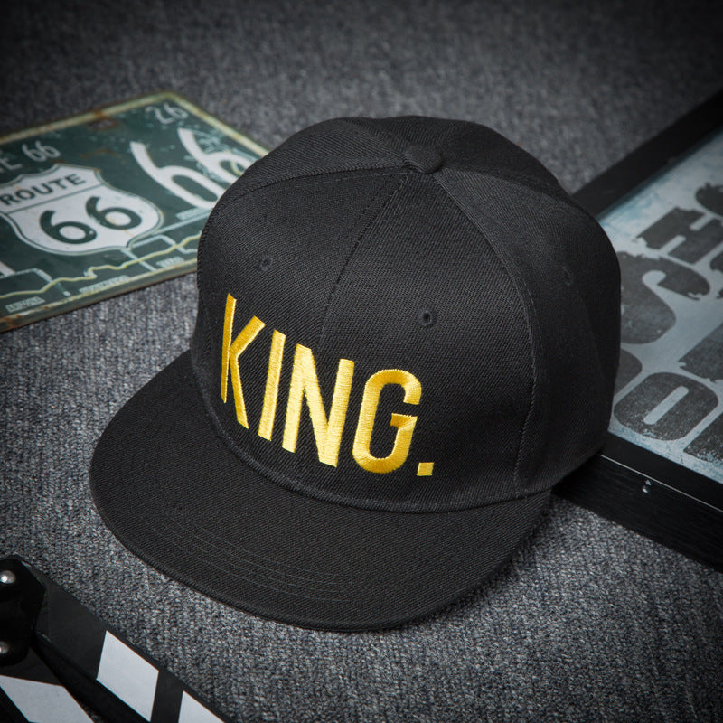 Unisex Cap Queen King & Queen Embroidered Flat Brim Snapback Cap premium product view