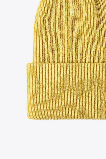 Unisex Khaki Warm Winter Knit Beanie premium product angle photo 09