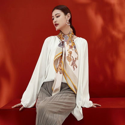 Large floral silk scarf color options